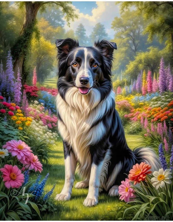 Border Collie Dog Portrait Paintings Border Collie Dog Portrait Paintings