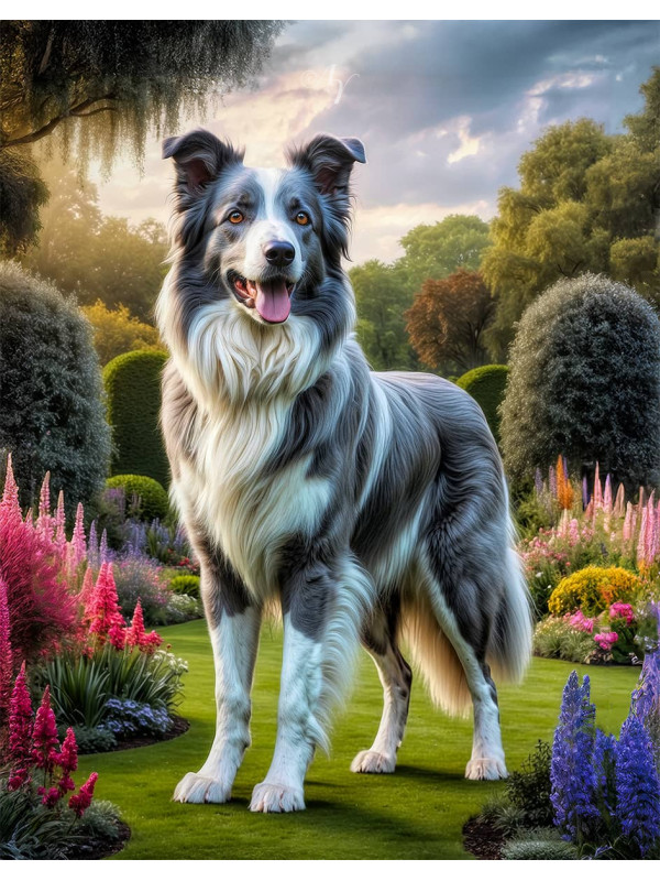 Border Collie Dog Portrait Paintings