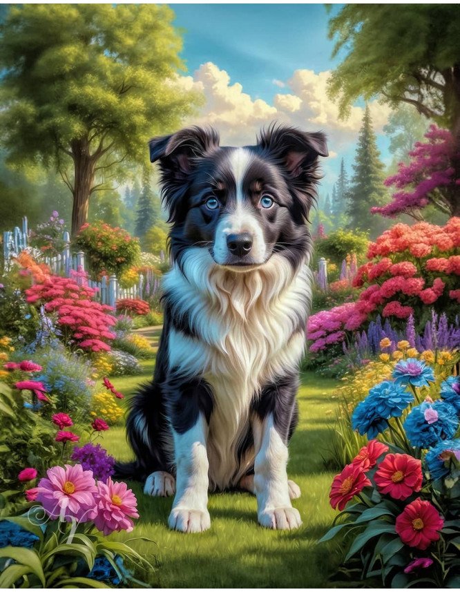 Border Collie Puppy Portrait Paintings Border Collie Puppy Portrait Paintings