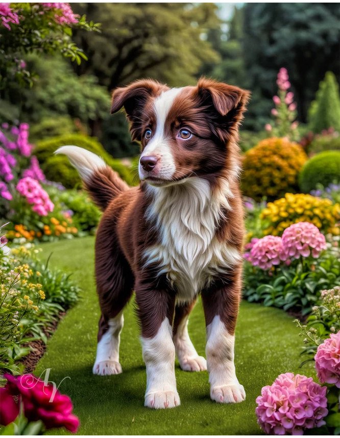 Border Collie Puppy Portrait Paintings Border Collie Puppy Portrait Paintings