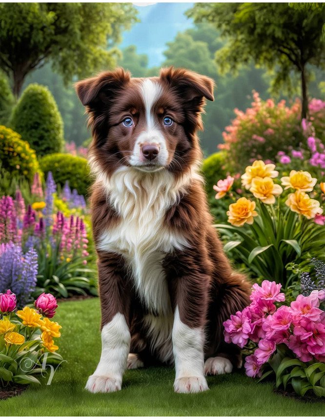 Border Collie Puppy Portrait Paintings Border Collie Puppy Portrait Paintings