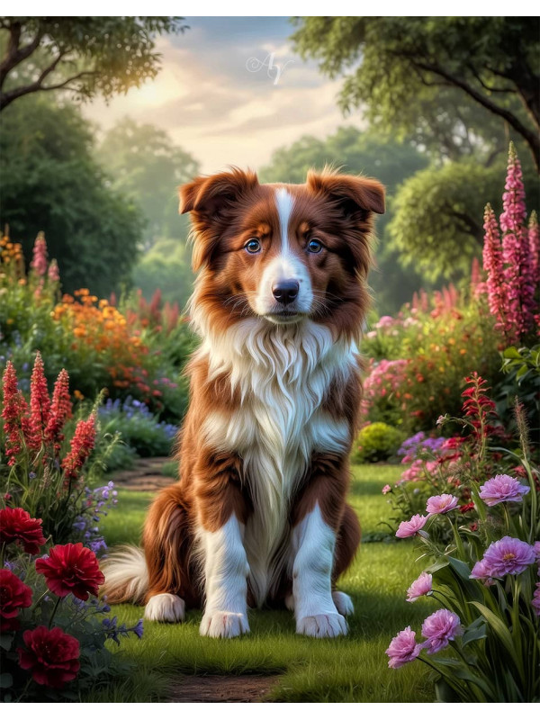 Border Collie Puppy Portrait Paintings
