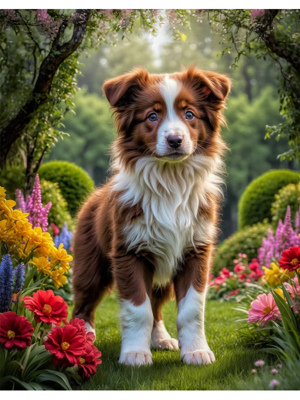 Border Collie Puppy Portrait Paintings