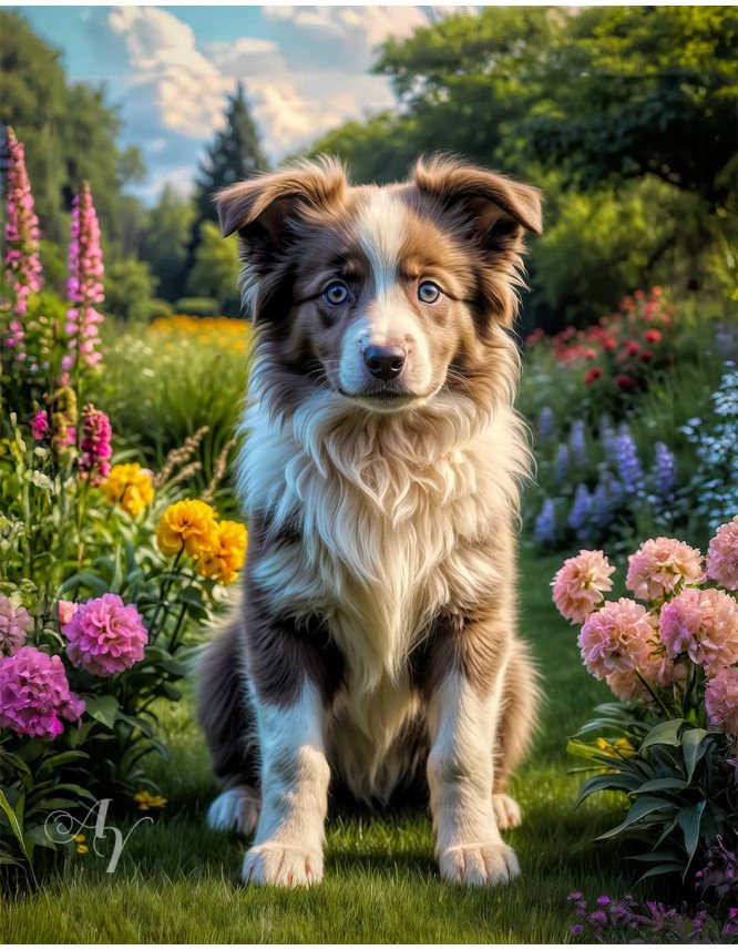 Border Collie Puppy Portrait Paintings Border Collie Puppy Portrait Paintings
