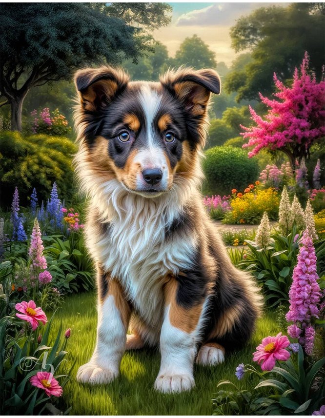 Border Collie Puppy Portrait Paintings Border Collie Puppy Portrait Paintings