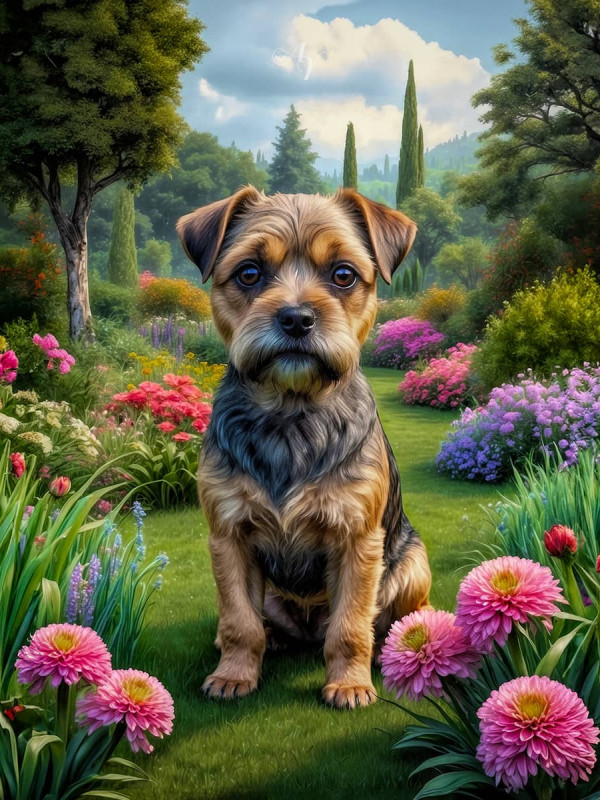Border Terrier Portrait Paintings