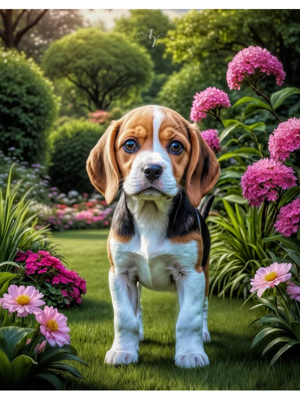 Beagle Puppy Portrait Paintings