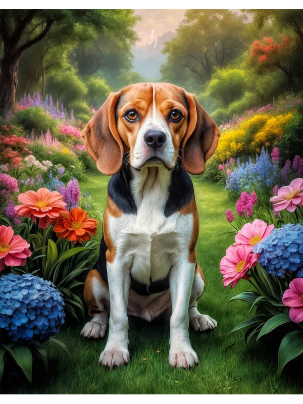 Beagle Dog Portrait Paintings