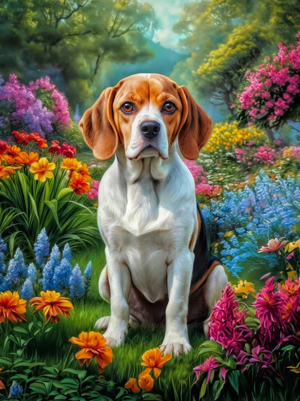 Beagle Dog Portrait Paintings