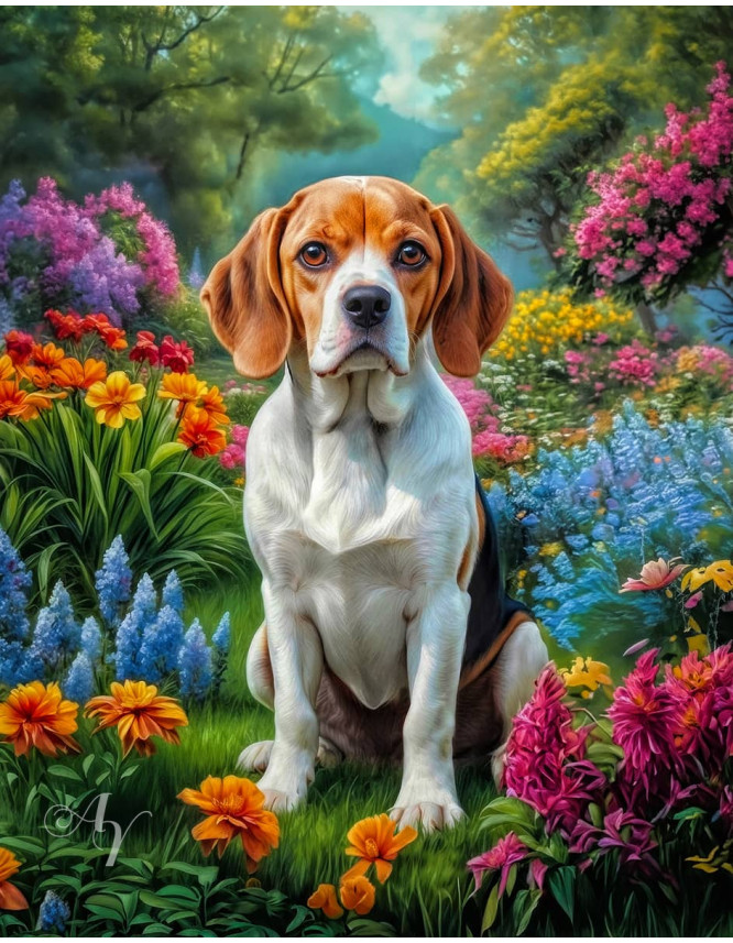 Beagle Dog Portrait Paintings