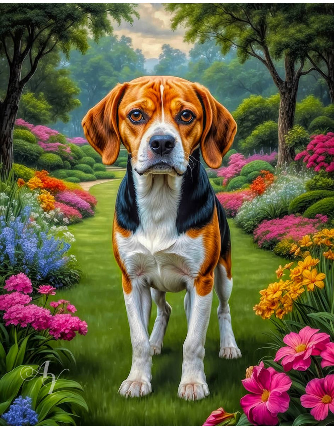 Beagle Dog Portrait Paintings