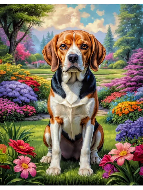 Beagle Dog Portrait Paintings