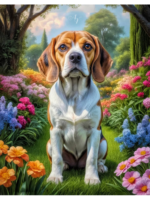 Beagle Dog Portrait Paintings