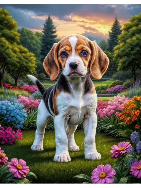 Beagle Puppy Portrait Paintings