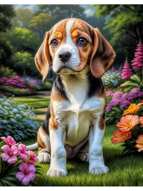 Beagle Puppy Portrait Paintings