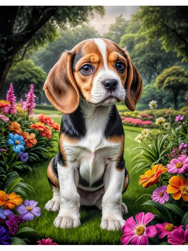 Beagle Puppy Portrait Paintings