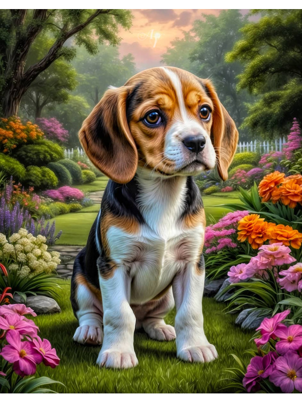 Beagle Puppy Portrait Paintings