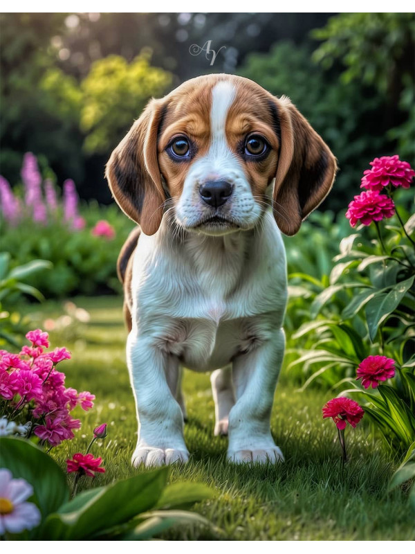 Beagle Puppy Portrait Paintings