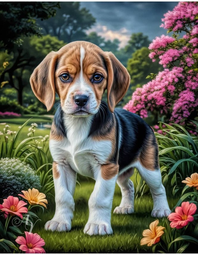 Beagle Puppy Portrait Paintings Beagle Puppy Portrait Paintings