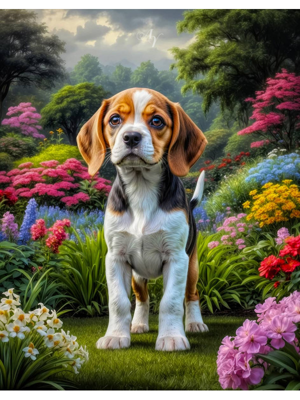 Beagle Puppy Portrait Paintings