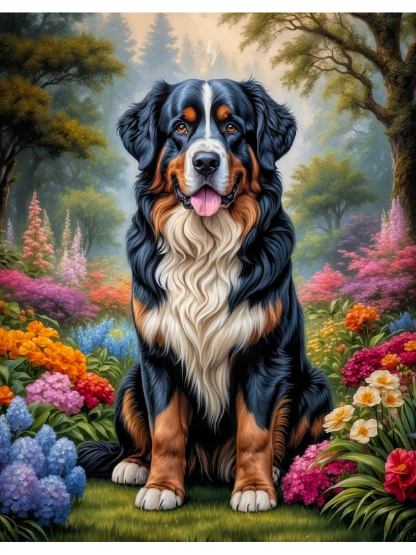 Bernese Mountain Dog Portrait Paintings