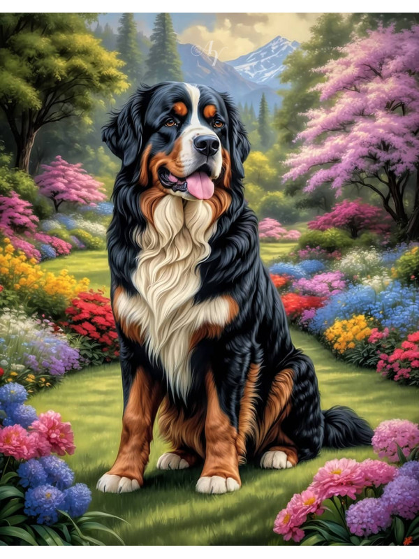 Bernese Mountain Dog Portrait Paintings