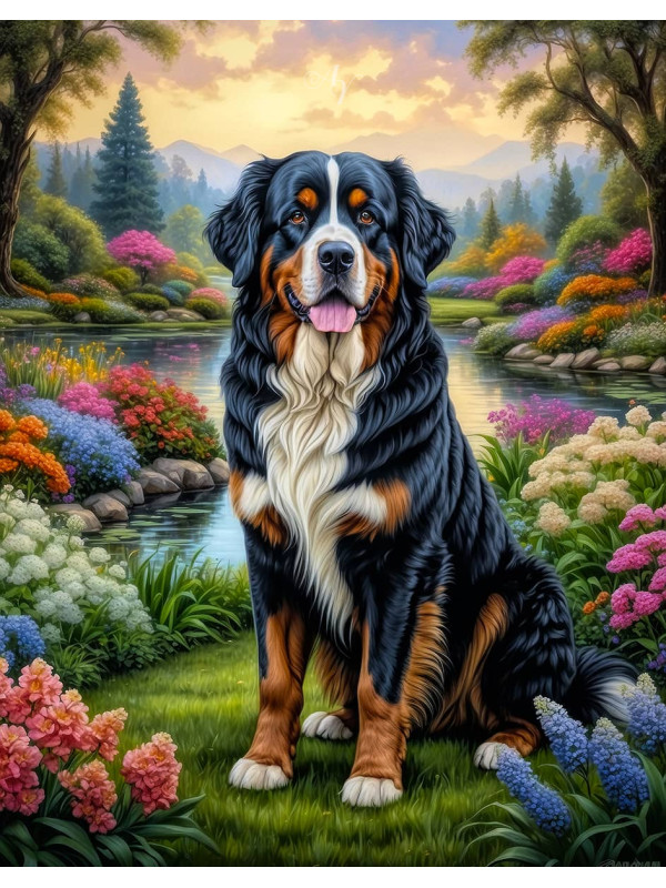 Bernese Mountain Dog Portrait Paintings