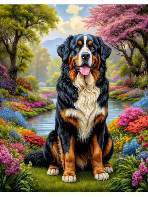 Bernese Mountain Dog Portrait Paintings