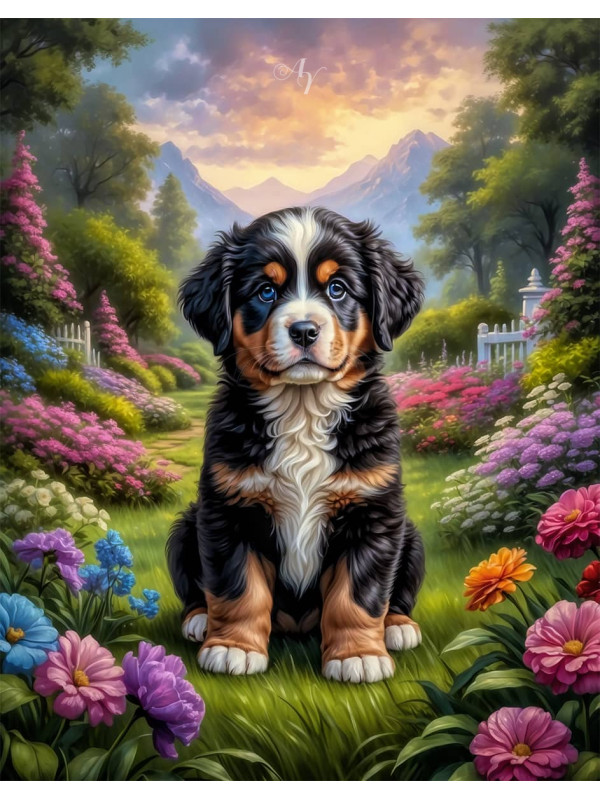 Bernese Mountain Dog Portrait Paintings