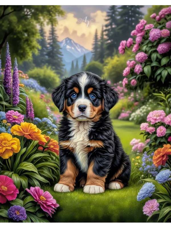 Bernese Mountain Dog Portrait Paintings