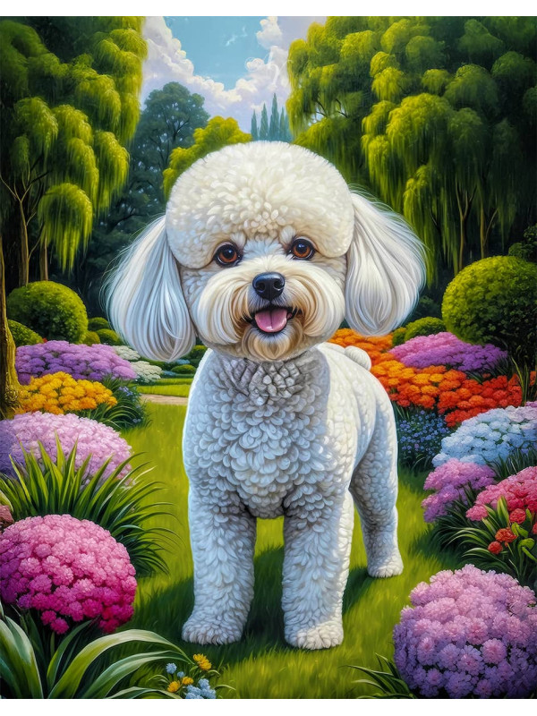 Bichon Frise Dog Portrait Paintings