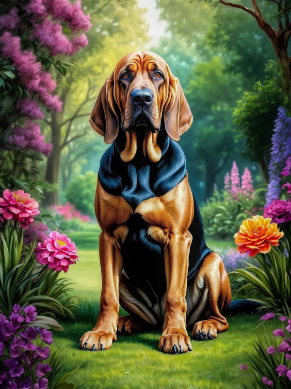 Bloodhound Dog Portrait Paintings
