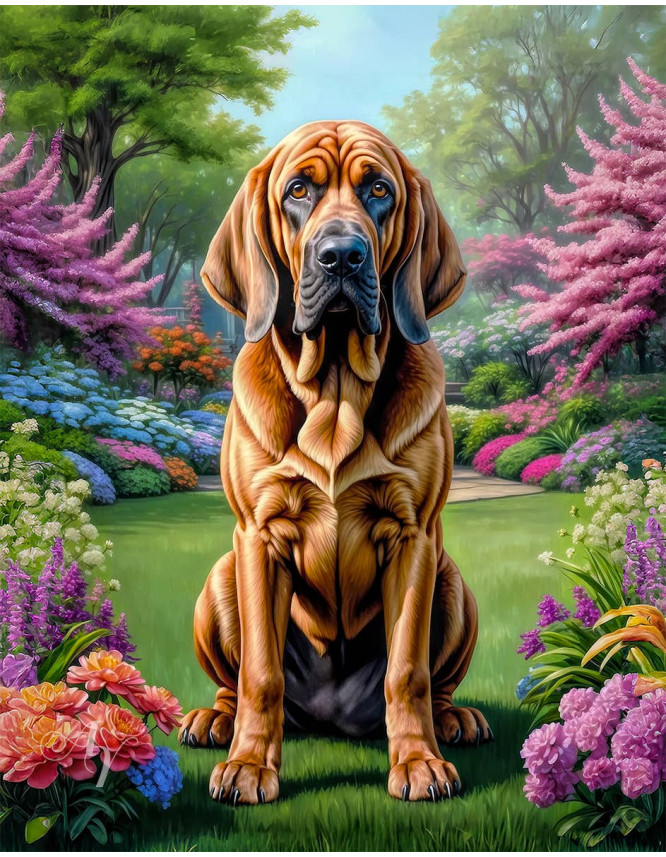 Bloodhound Dog Portrait Paintings