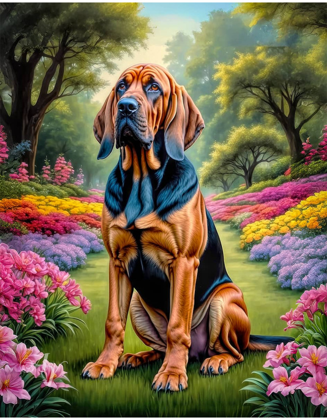 Bloodhound Dog Portrait Paintings
