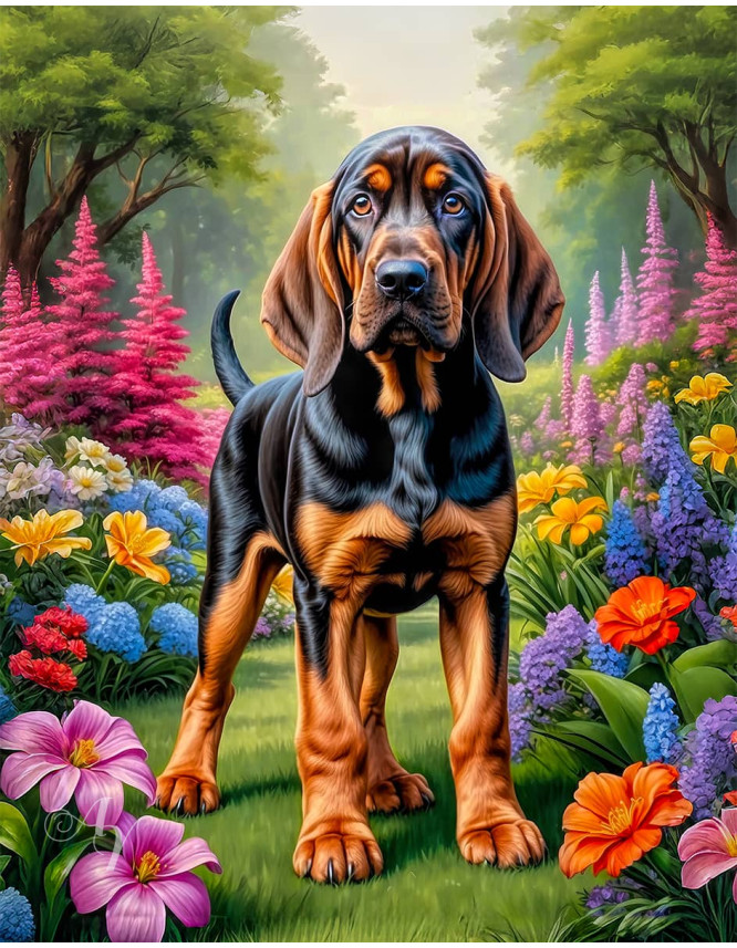Bloodhound Dog Portrait Paintings