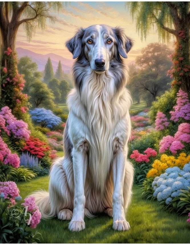 Borzoi Dog Portrait Paintings Borzoi Dog Portrait Paintings