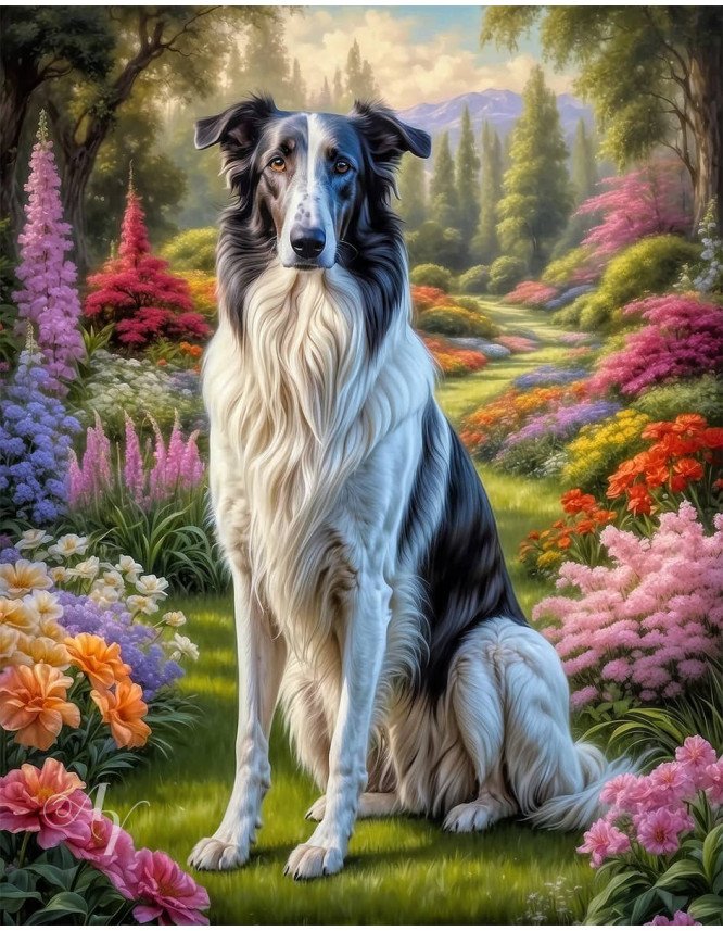 Borzoi Dog Portrait Paintings Borzoi Dog Portrait Paintings