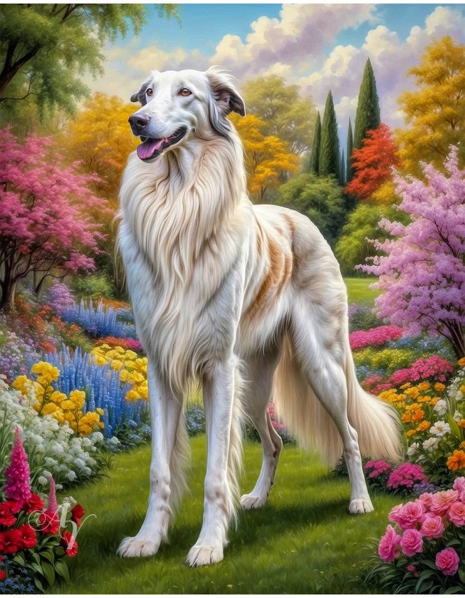 Borzoi Dog Portrait Paintings Borzoi Dog Portrait Paintings