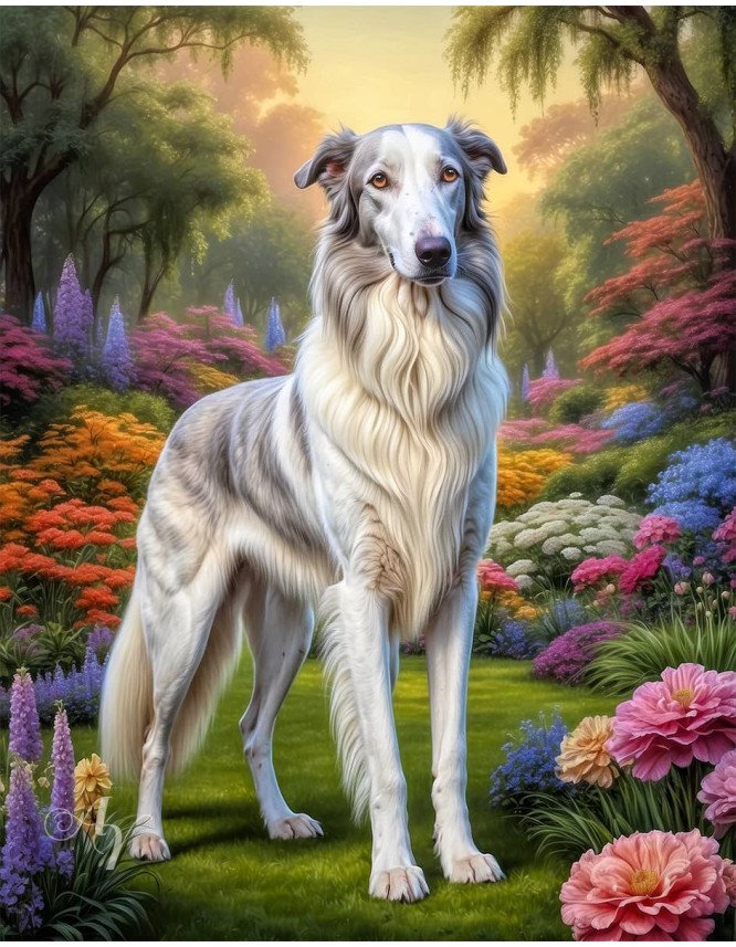 Borzoi Dog Portrait Paintings Borzoi Dog Portrait Paintings
