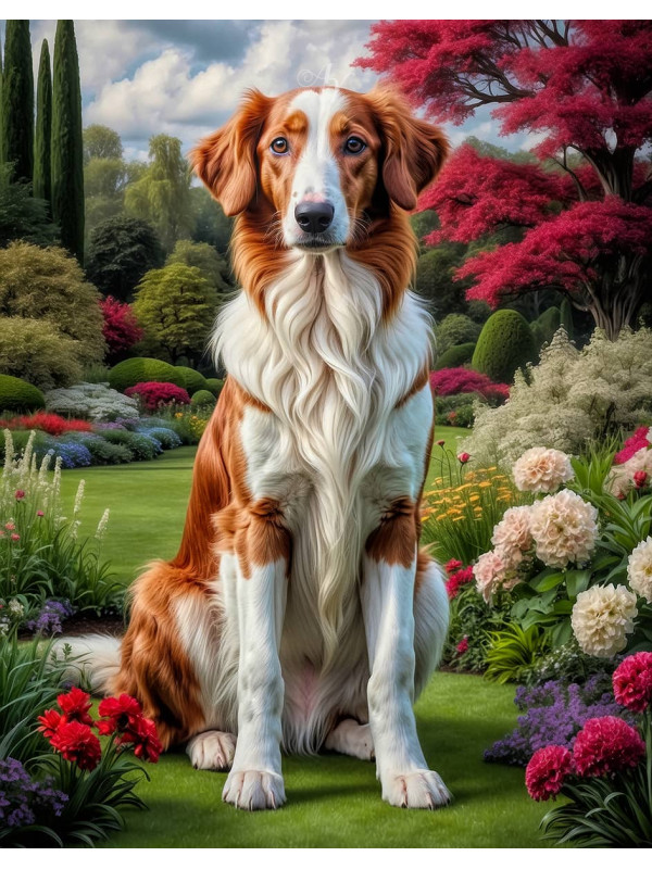 Borzoi Puppy Portrait Paintings