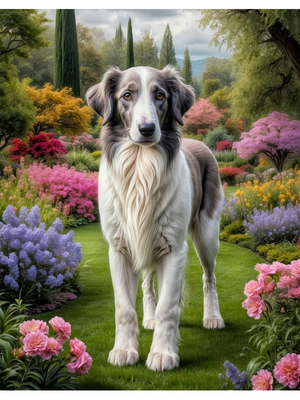 Borzoi Puppy Portrait Paintings