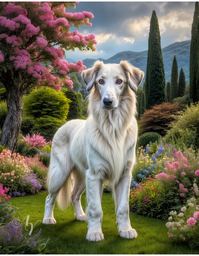 Borzoi Puppy Portrait Paintings Borzoi Puppy Portrait Paintings