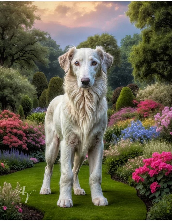 Borzoi Puppy Portrait Paintings Borzoi Puppy Portrait Paintings
