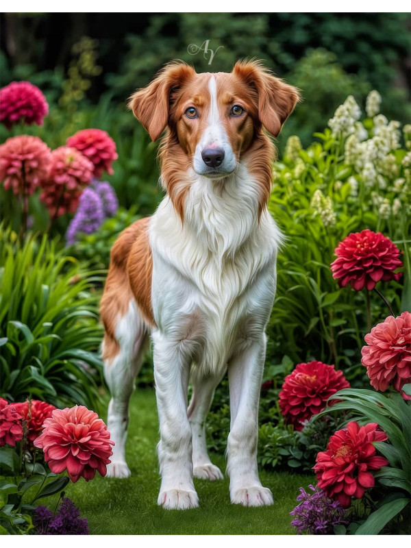 Borzoi Puppy Portrait Paintings