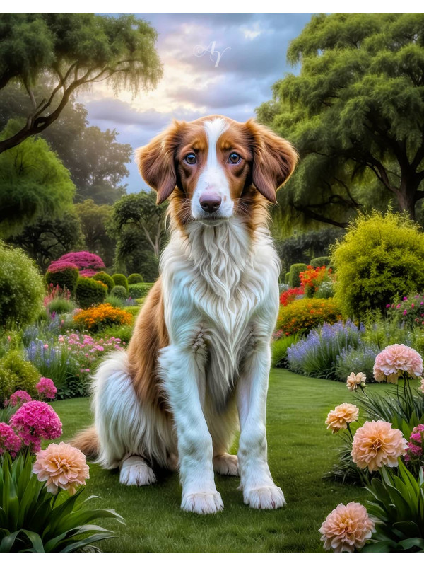 Borzoi Puppy Portrait Paintings