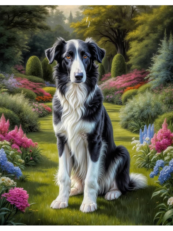 Borzoi Puppy Portrait Paintings
