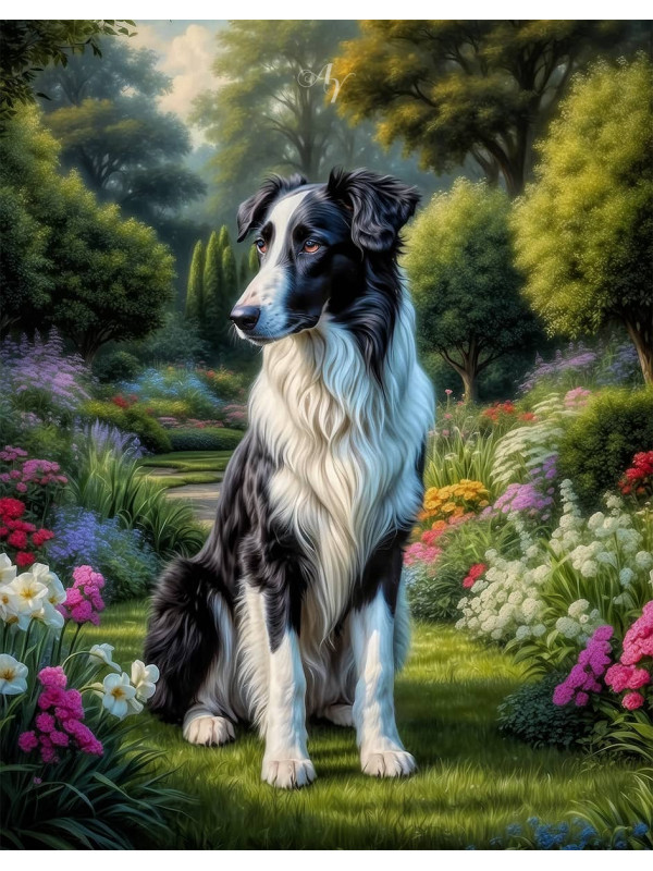 Borzoi Puppy Portrait Paintings