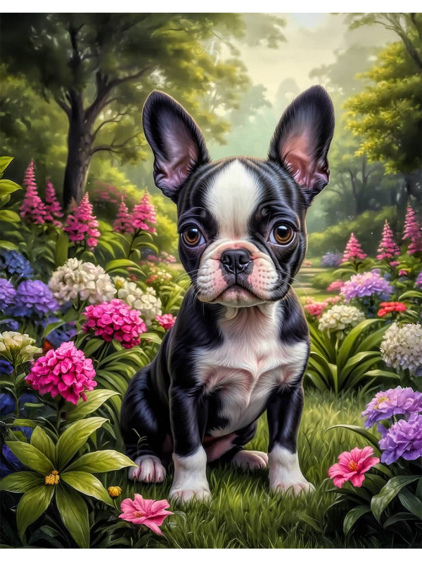 Boston Terrier Portrait Paintings