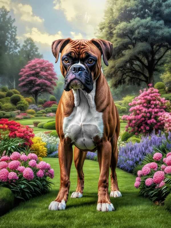 Boxer Dog Portrait Paintings