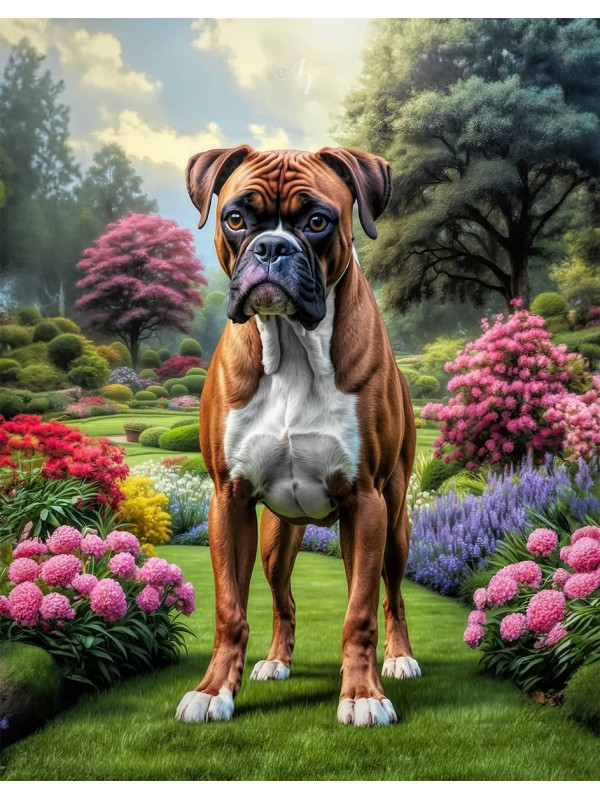Boxer Dog Portrait Paintings